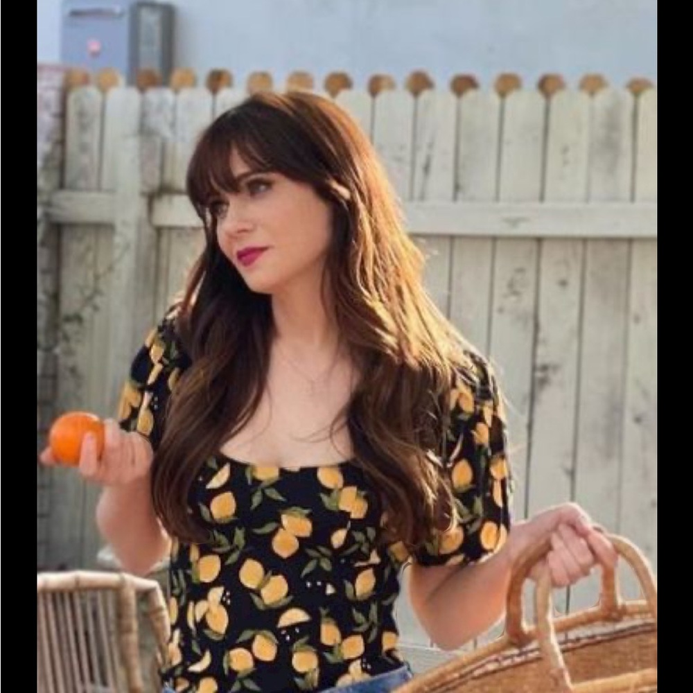 Lemon Puff Sleeve crop top- Cave